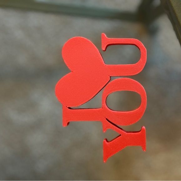 3D Printed. Red 'I Love You' Decorative Sign. - Picture 3 of 3